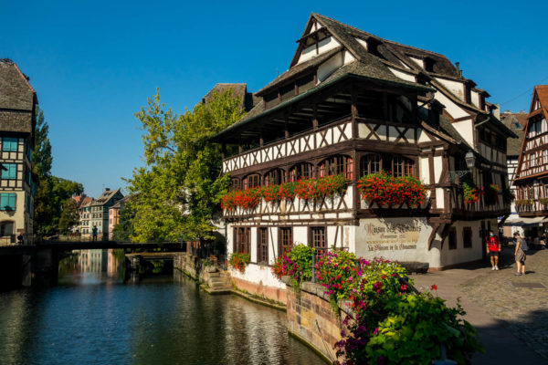 Fachwerkhaus, Fluss, Straßburg, Frankreich
