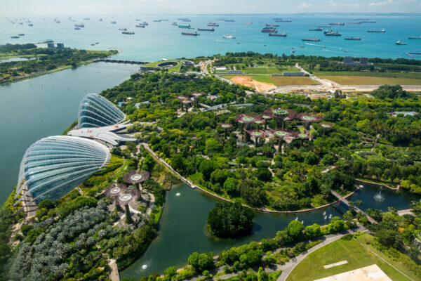 Gardens By The Bay vom Observation Deck des Marina Bay Sands